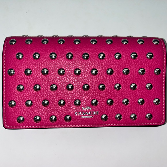 Coach Anna Foldover Clutch Crossbody With Rivets - Picture 2 of 12